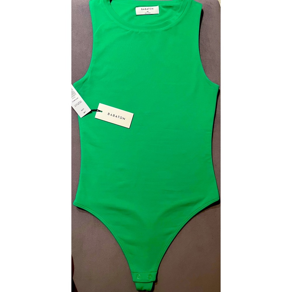Aritzia Babaton Contour Muscle Tank Top Bodysuit in Gloss Green Size XS